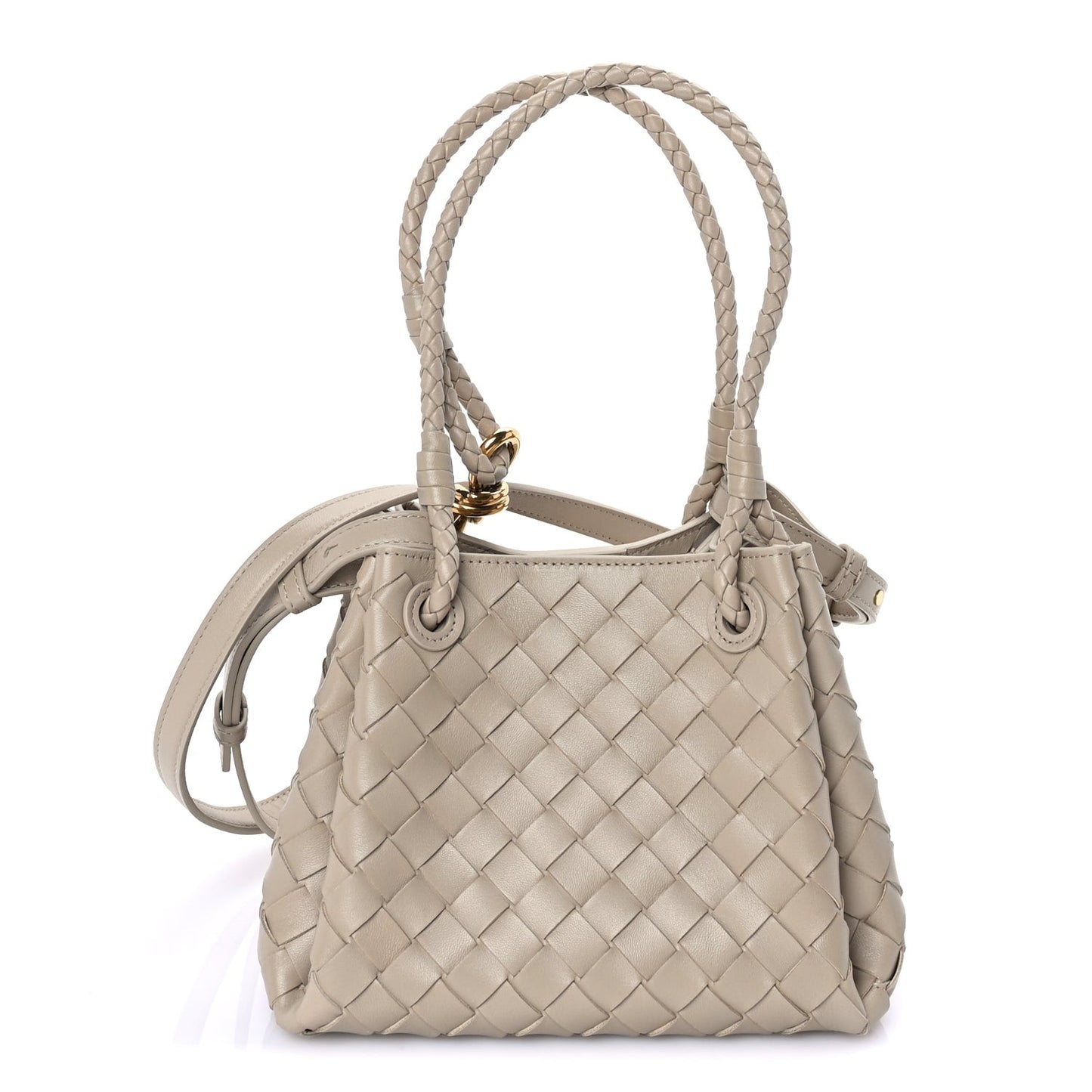 Nappa Intrecciato Mini Parachute Shoulder Bag Ecru