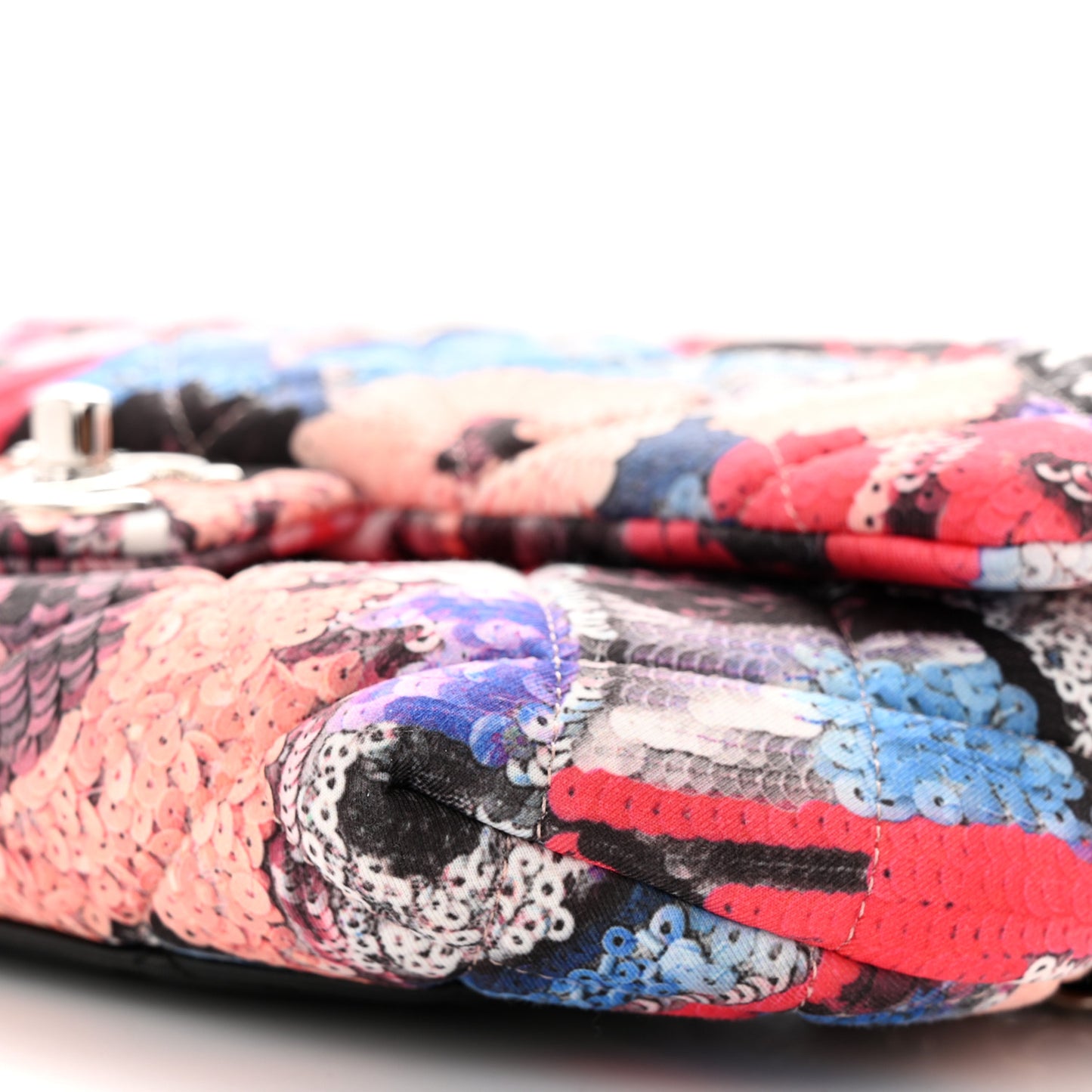 Canvas Sequin Print Quilted Waist Bag Multicolor