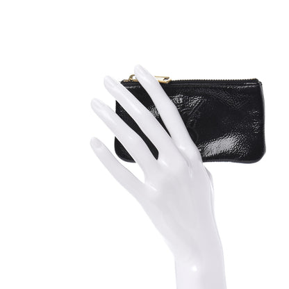 Saint Laurent Textured Patent Monogram Pouch Black 2 of 10