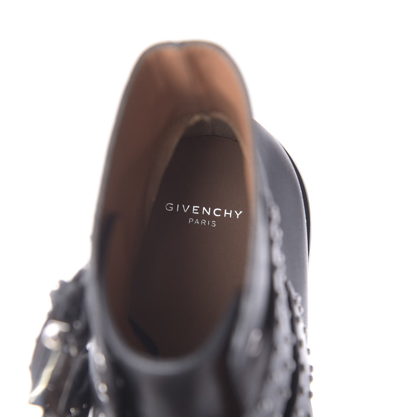 Calfskin Studded Prue Buckle Bootie 39.5 Black