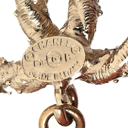 Chanel Pearl Crystal Twisted CC Drop Earrings Gold 4 of 4