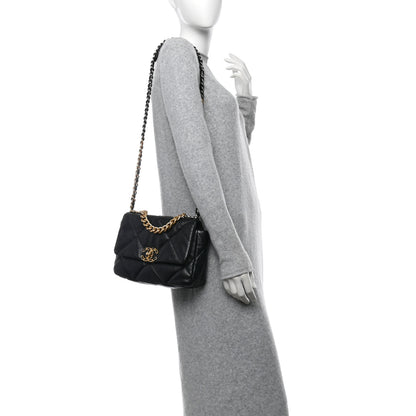 Chanel Lambskin Quilted Medium Chanel 19 Flap Black 2 of 11