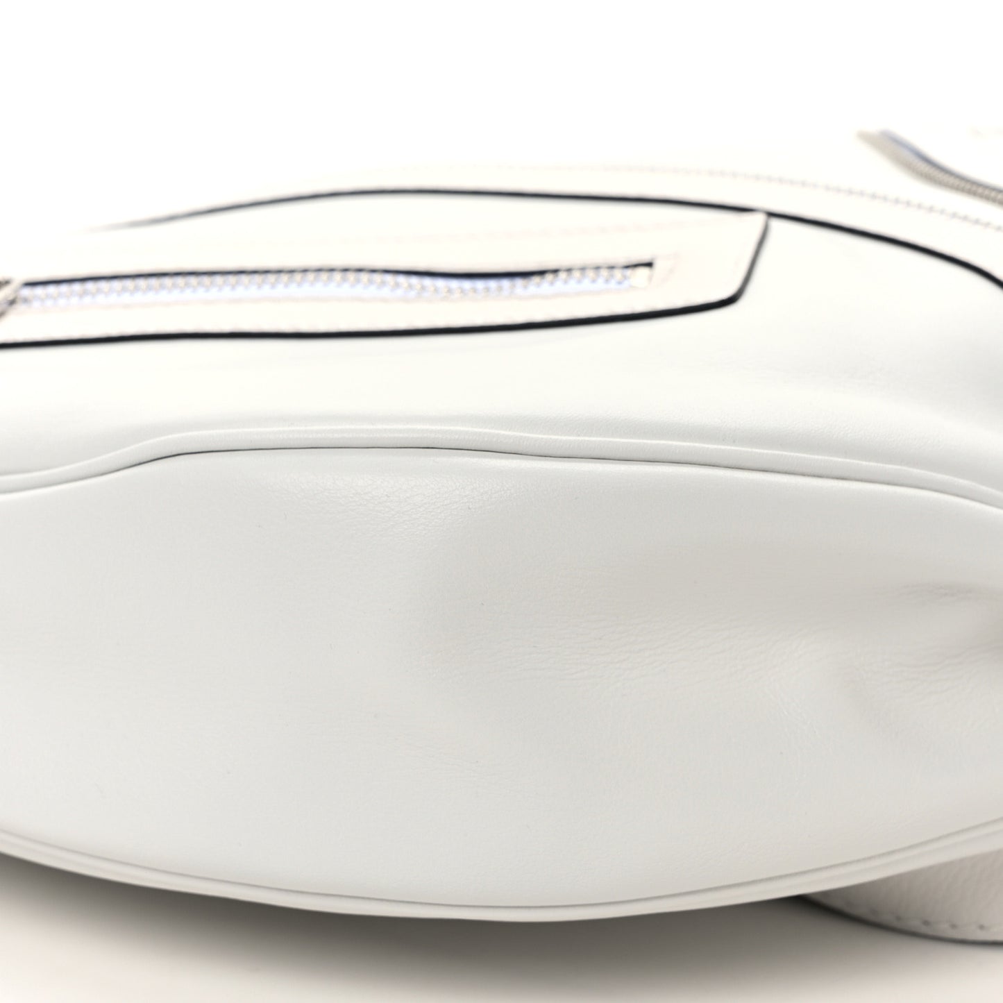 Calfskin Medium Repeat Zip Hobo Optical White