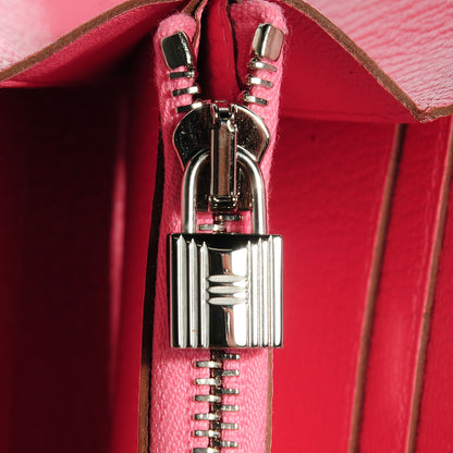 Hermes Chevre Mysore Kelly Longue Wallet Rose Confetti 14 of 17