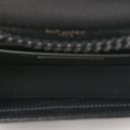 Saint Laurent Grain De Poudre Small Monogram Kate Satchel Black 5 of 9