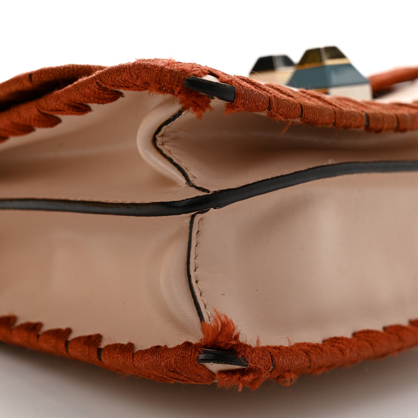 Vitello Liberty Lucido Ribbon Lace Up Studded Small Kan I Shoulder Bag Plaster