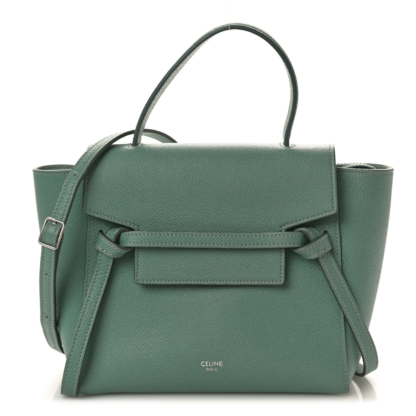 Grained Calfskin Nano Belt Bag Celadon