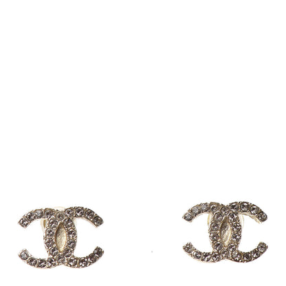 Chanel Crystal CC Earrings Gold 1 of 4