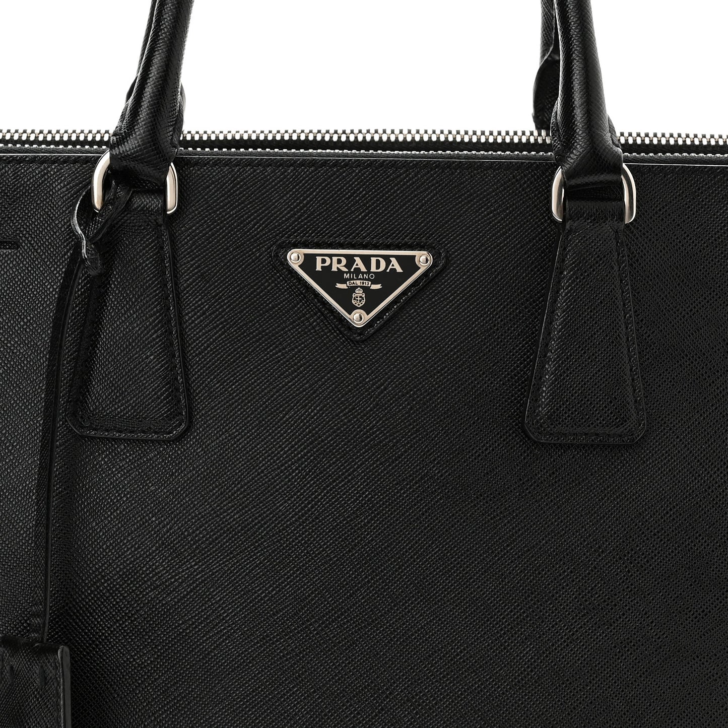 Saffiano Small Galleria Double Zip Tote Black