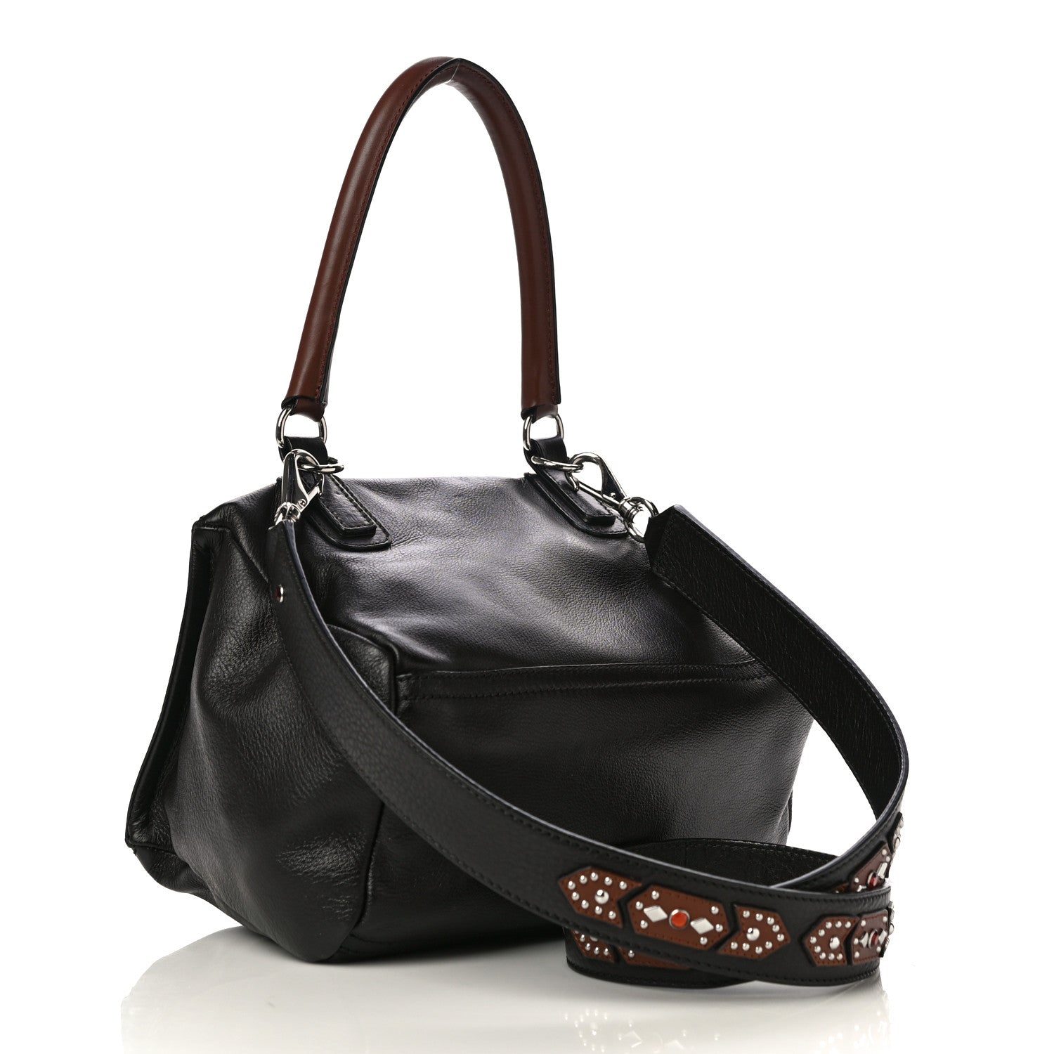 Givenchy Calfskin Small Studded Pandora Black Brown 3 of 8