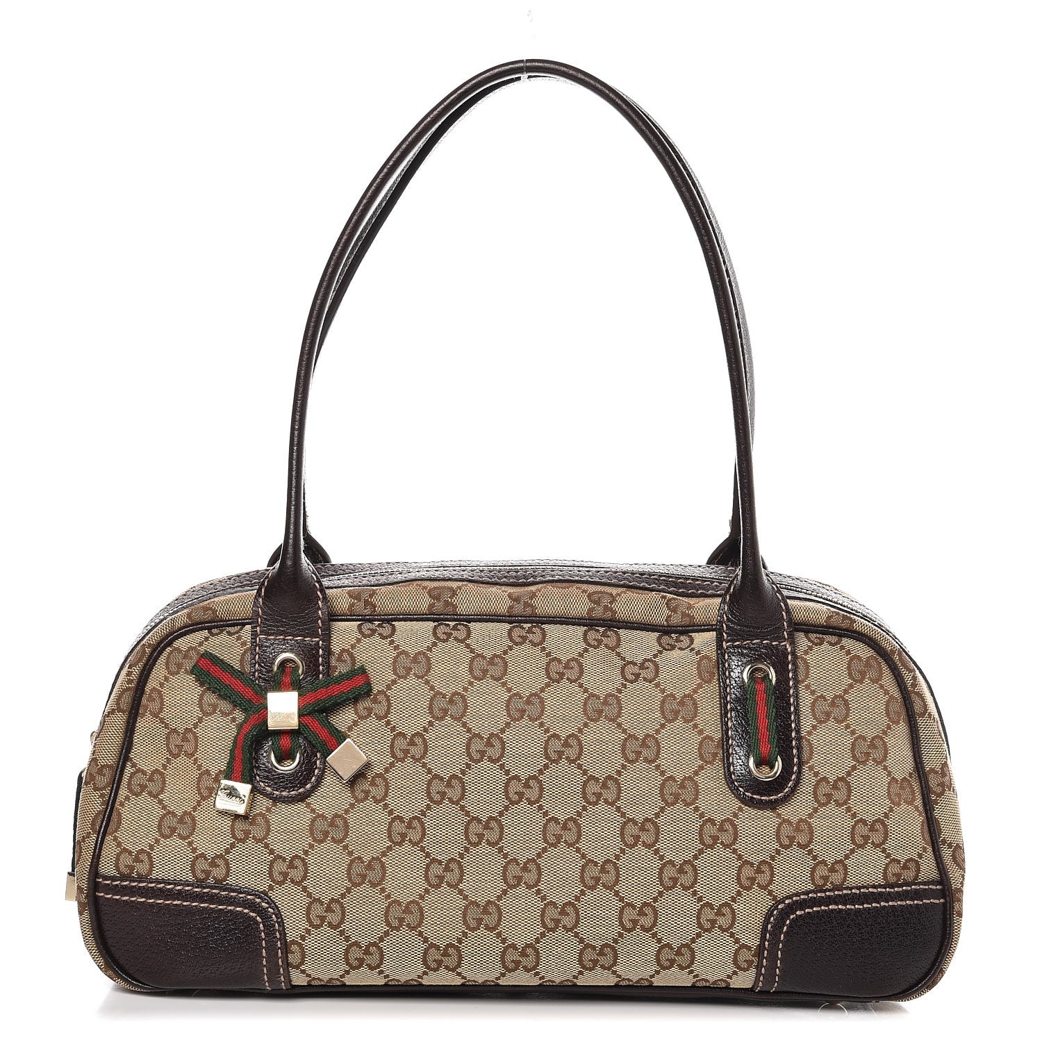 Gucci Monogram Small Princy Satchel Dark Brown 1 of 9