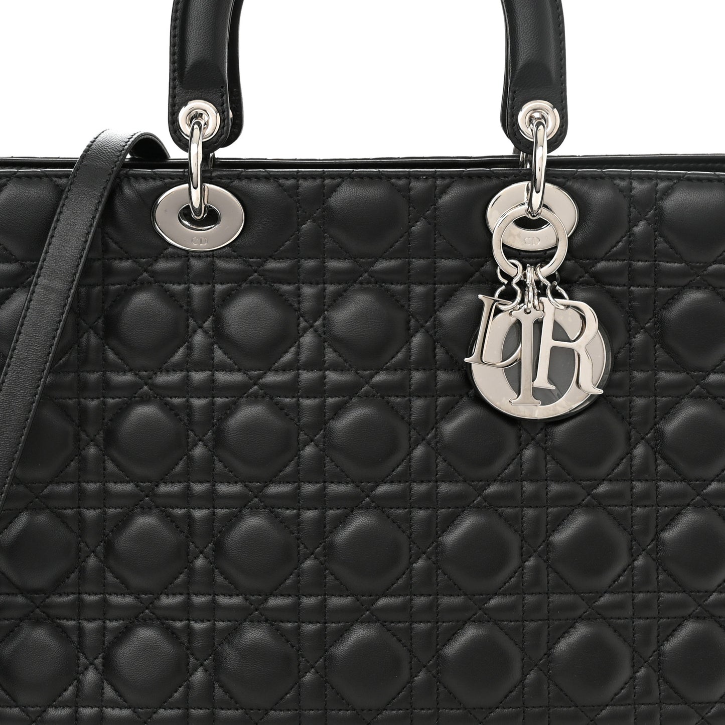 Lambskin Cannage Large Lady Dior Black