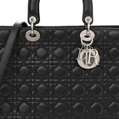 Christian Dior Lambskin Cannage Large Lady Dior Black 8 of 10