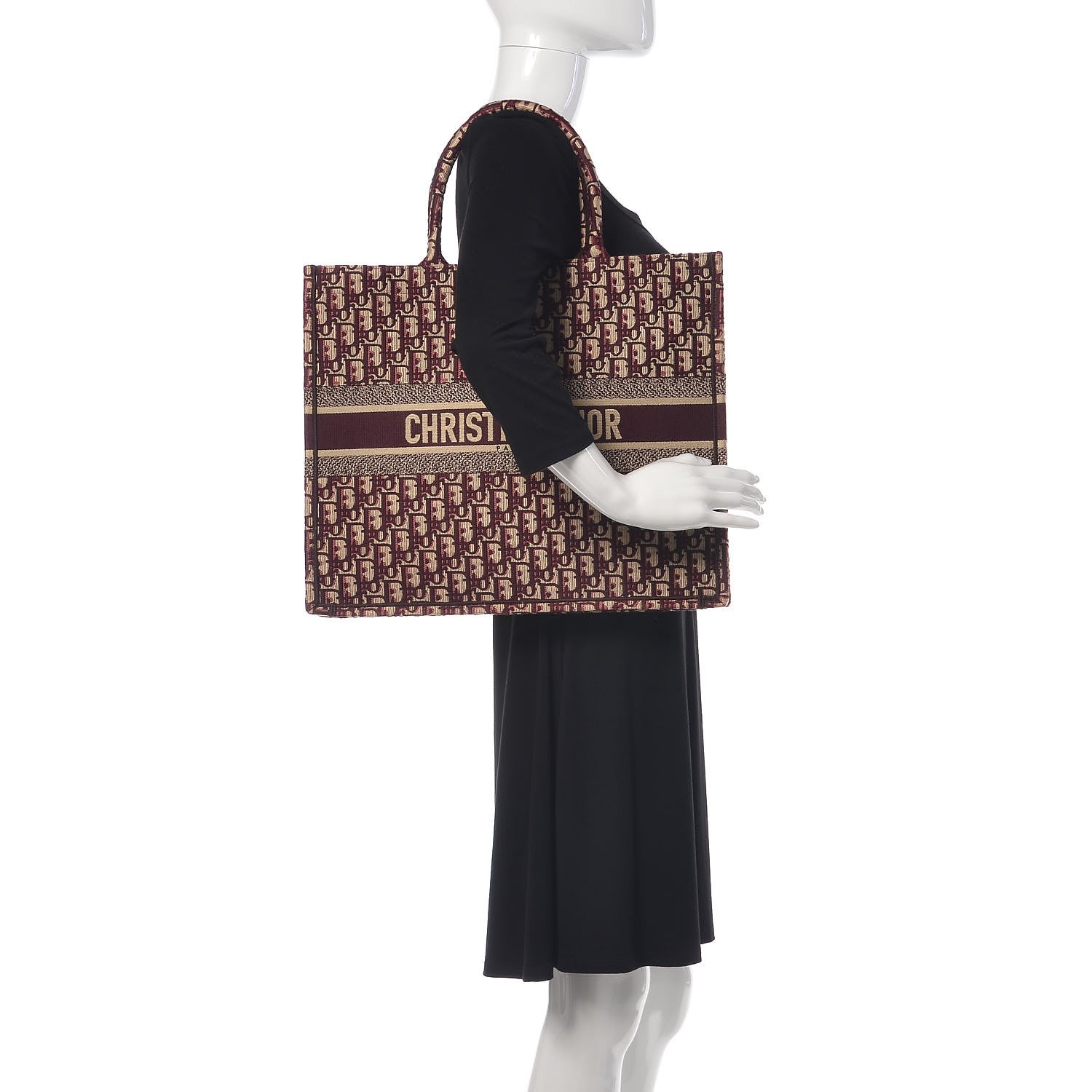 Christian Dior Oblique Medium Book Tote Burgundy Multicolor 2 of 11