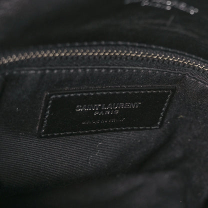 Saint Laurent Lambskin Quilted Toy Loulou Puffer Monogram Chain Satchel Black 5 of 10