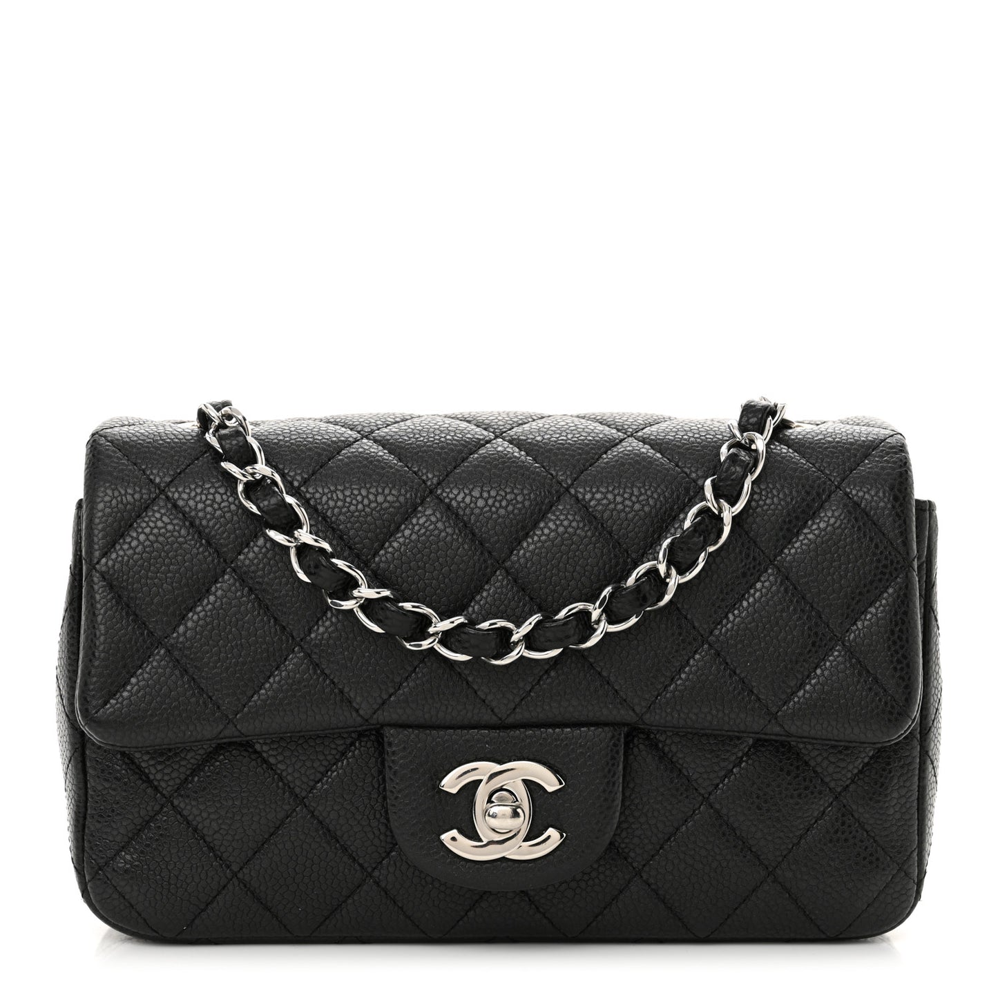 Caviar Quilted Mini Rectangular Flap Black