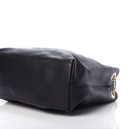 Gucci Pebbled Calfskin Medium Soho Chain Shoulder Bag Black 7 of 13