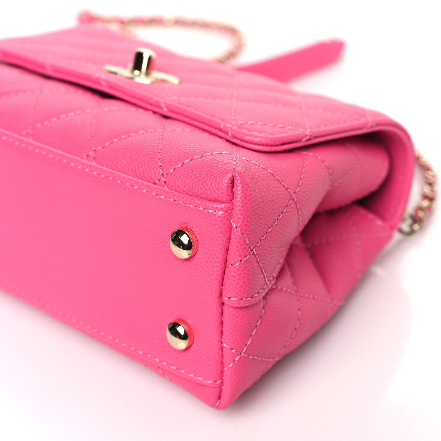 Chanel Caviar Quilted Extra Mini Coco Handle Flap Rose 9 of 10