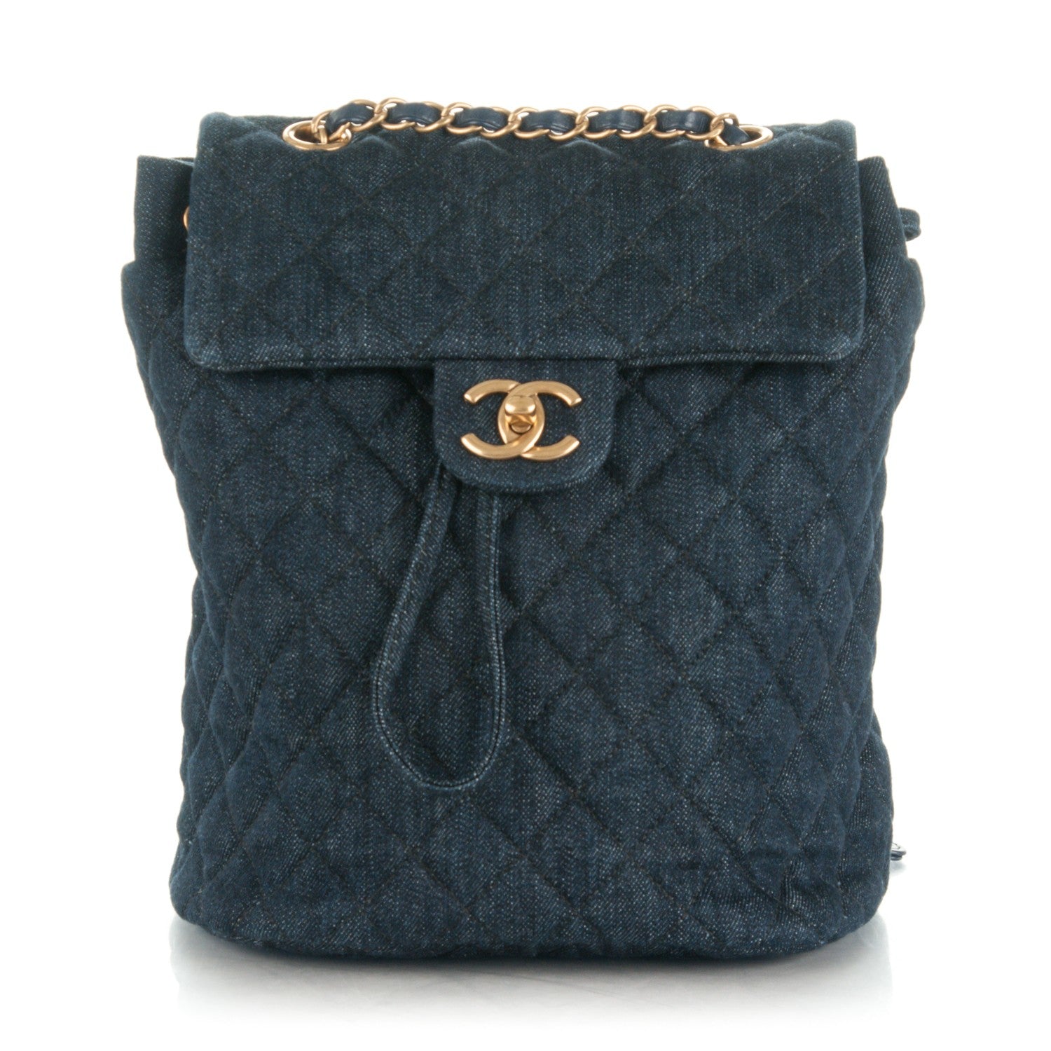 Chanel Washed Denim Quilted Small Urban Spirit Backpack Dark Blue 1 of 8