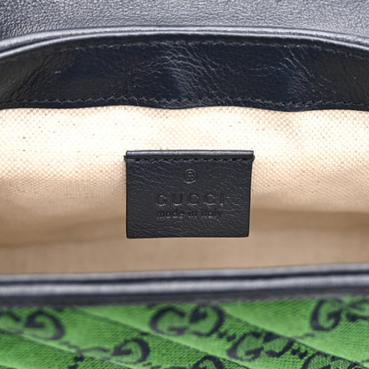 Gucci Monogram Multicolor Matelasse Diagonal Mini GG Marmont Top Handle Shoulder Bag Green Blue 6 of 11
