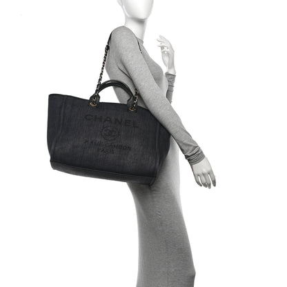 Chanel Woven Straw Raffia Medium Deauville Tote Black 2 of 14