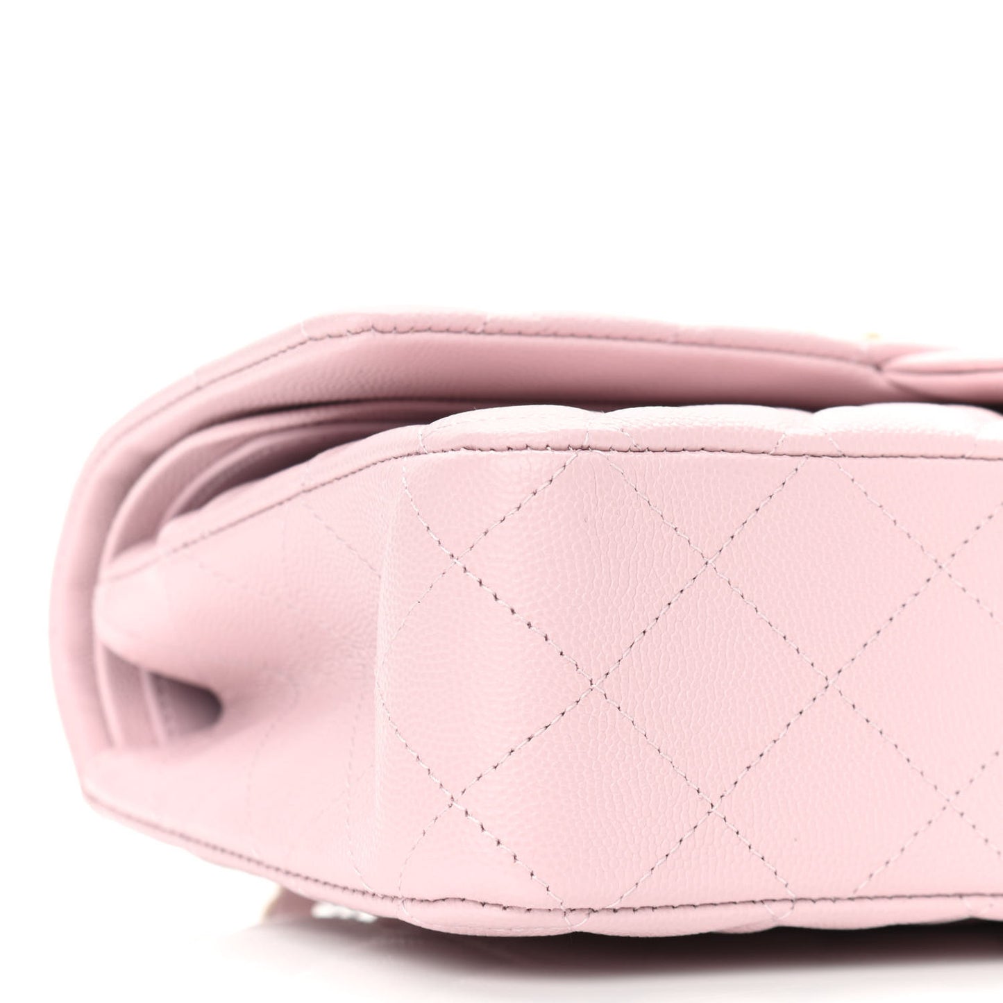 Caviar Quilted Medium Double Flap Light Pink