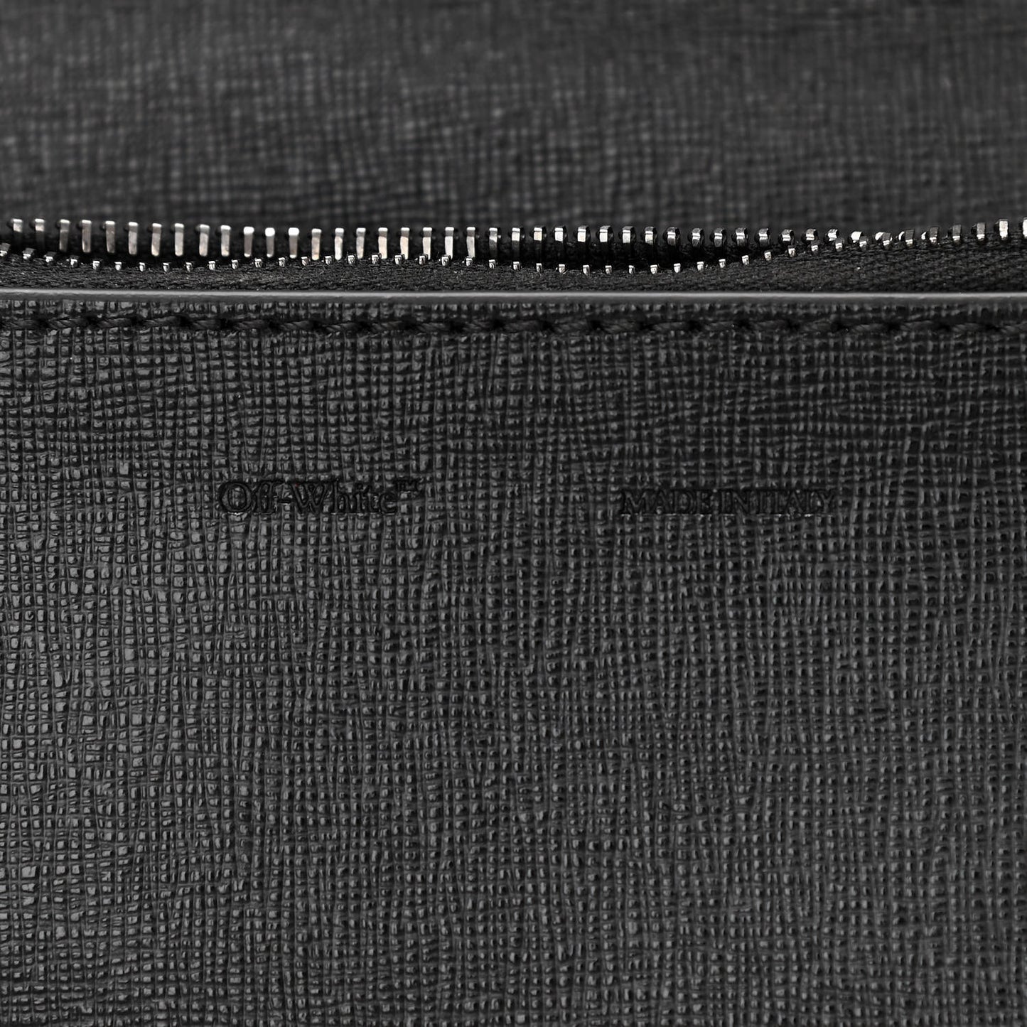 Saffiano Striped Mini Diag Binder Clip Bag Black White Indus