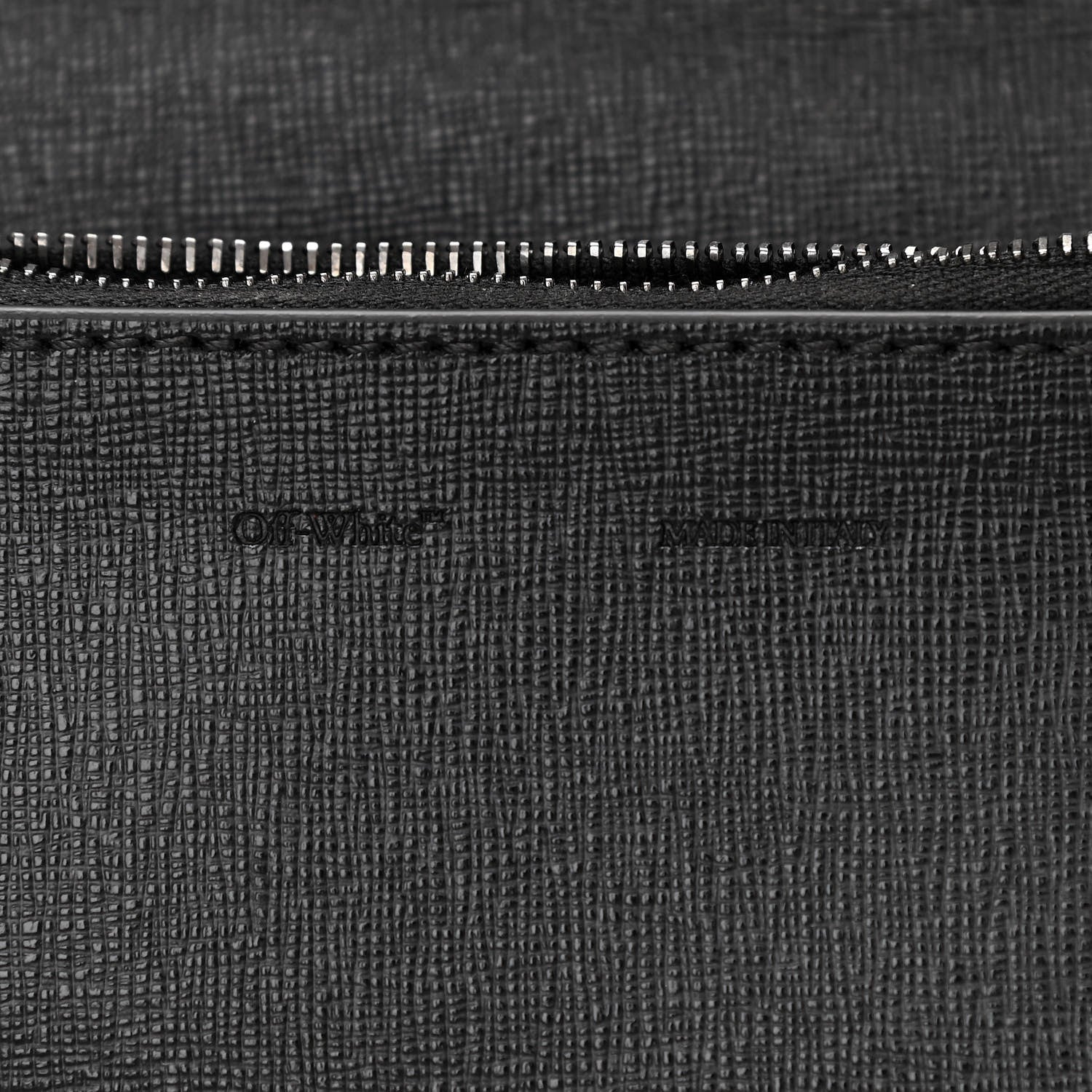 Off-White Saffiano Striped Mini Diag Binder Clip Bag Black White Indus 7 of 13