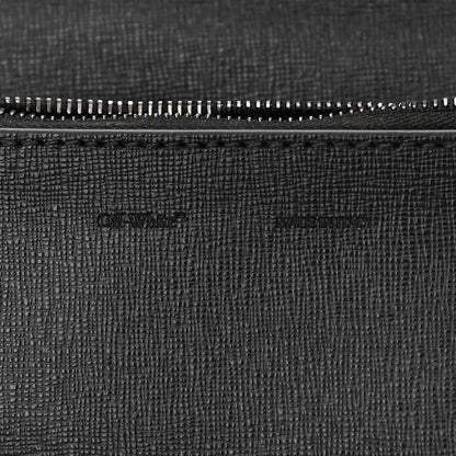 Off-White Saffiano Striped Mini Diag Binder Clip Bag Black White Indus 7 of 13