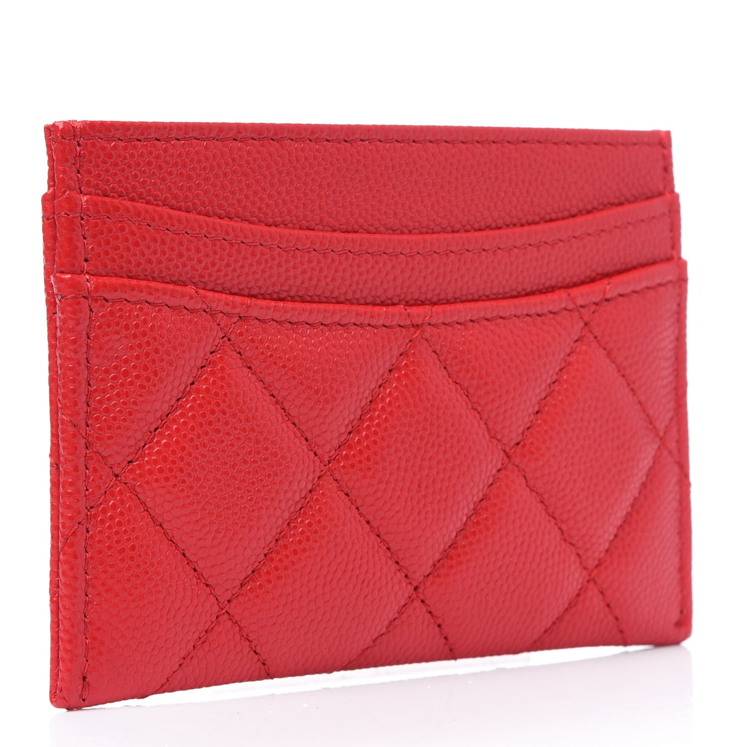 Chanel Caviar Quilted Card Holder Red 2 of 4