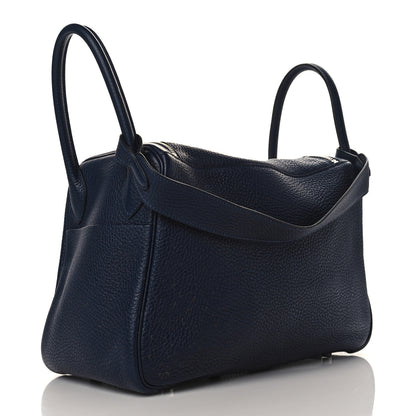 Hermes Taurillon Clemence Lindy 30 Bleu Nuit 2 of 12