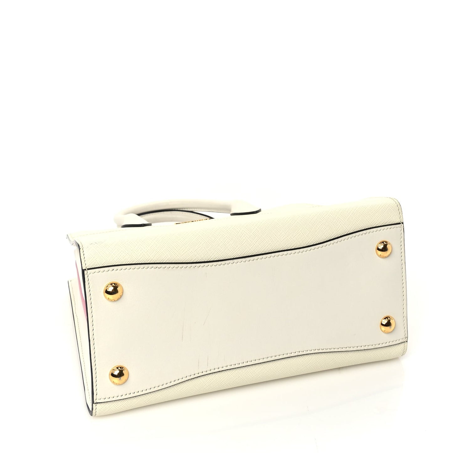Saffiano City Calf Bibliotheque Bag  White Begonia