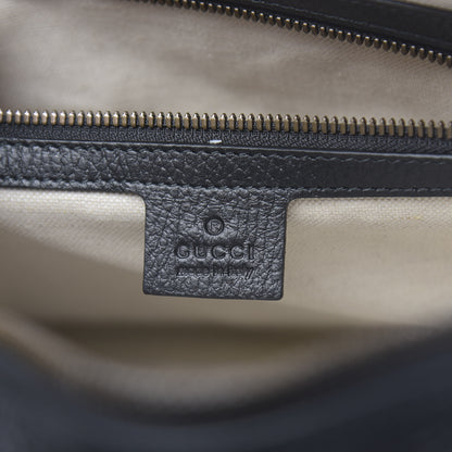 Gucci Pebbled Calfskin Logo Messenger Bag Black 6 of 10