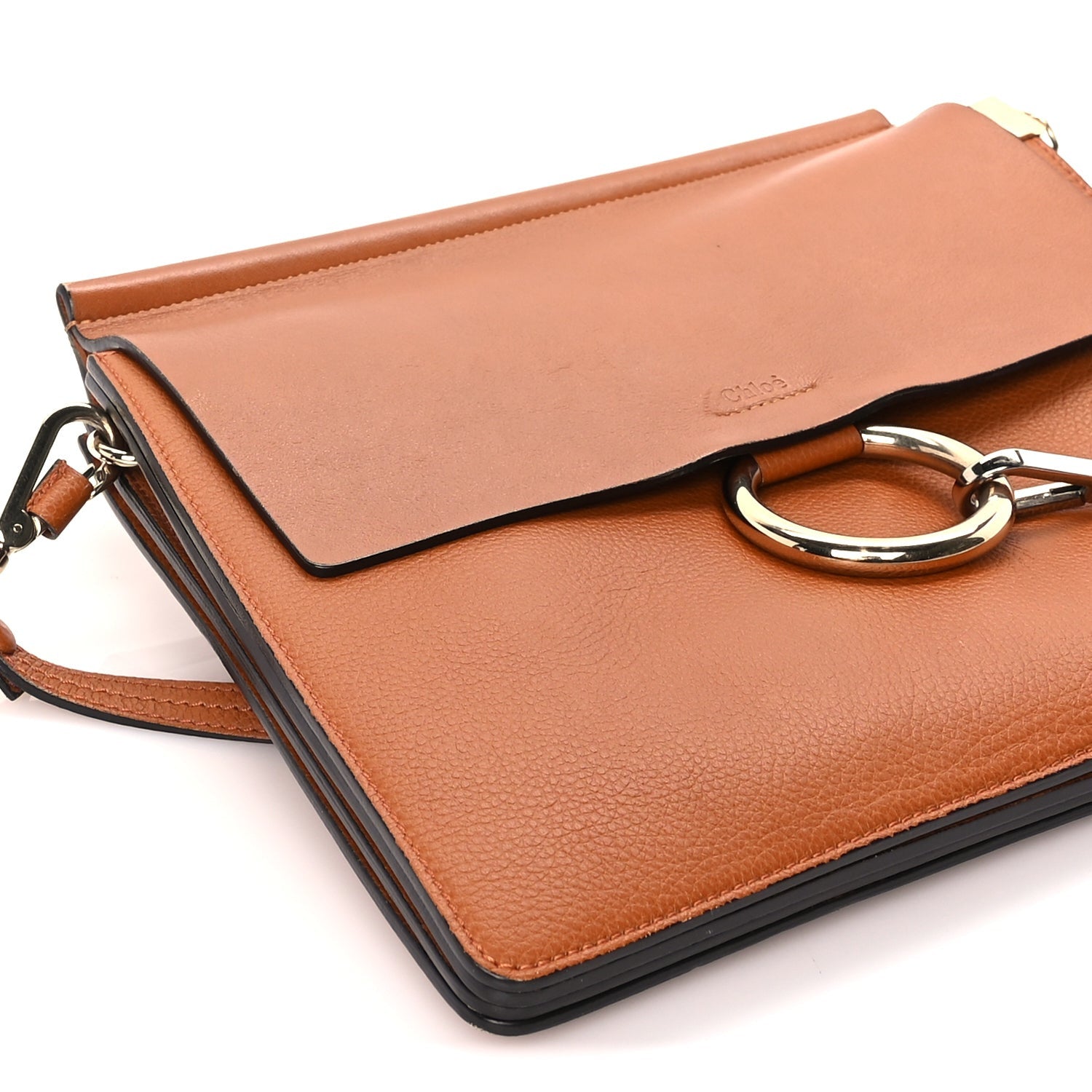 Chloe Calfskin Medium Faye Shoulder Bag  Caramel 7 of 8