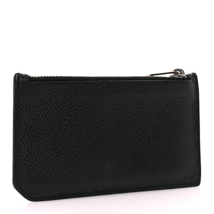 Saint Laurent Grained Calfskin 5 Fragments Zip Pouch Card Holder Black 3 of 8