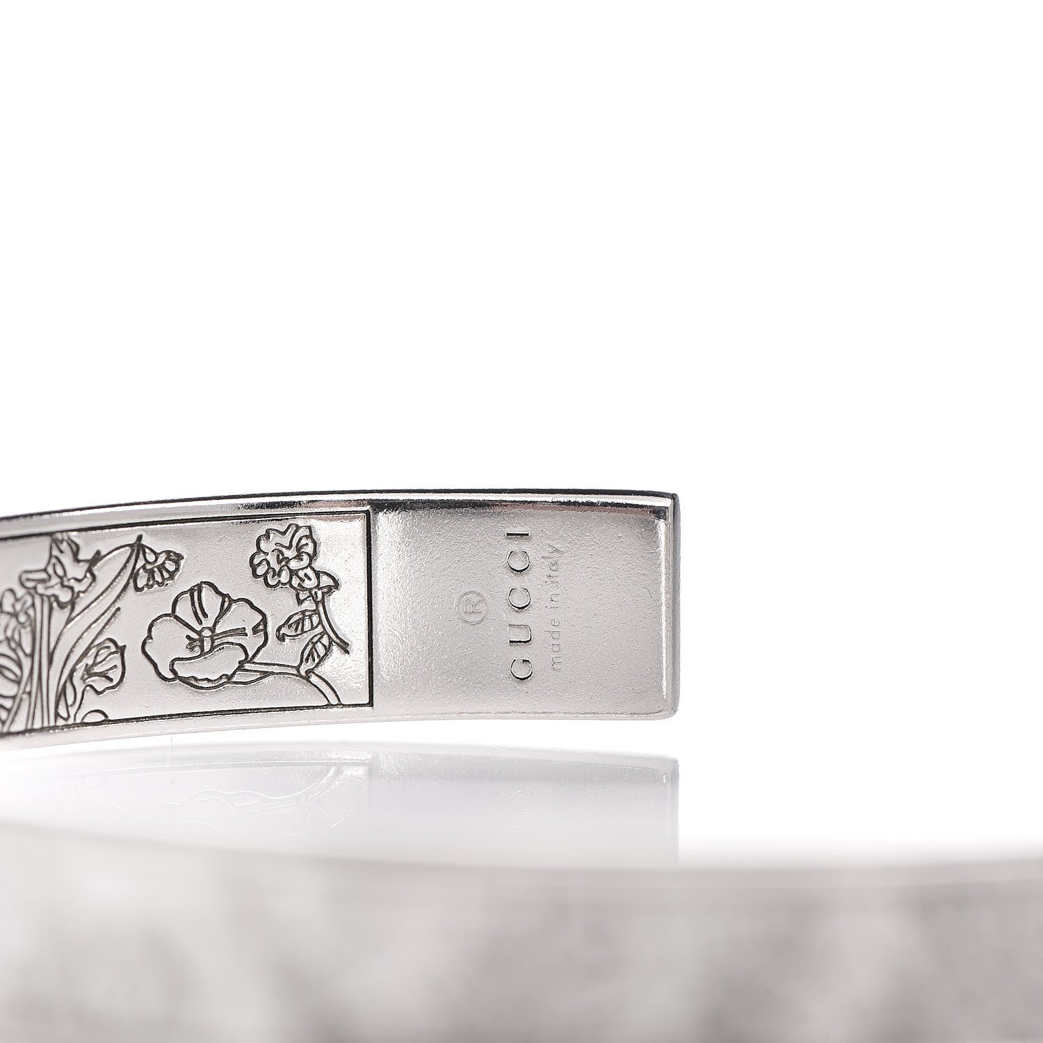 Gucci Sterling Silver Flora Cuff Bracelet 4 of 6