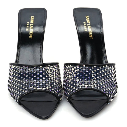 Saint Laurent Mesh Strass Giqua 95 Mule Sandals 38.5 Black 4 of 8