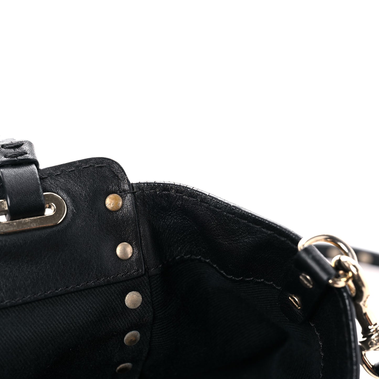 Vitello Mini Rockstud Tote Black