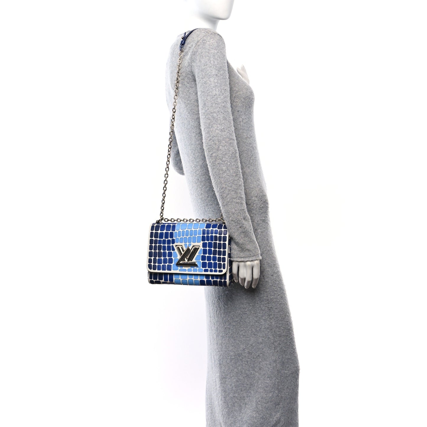 Epi Savane Twist Shoulder Bag MM Blue