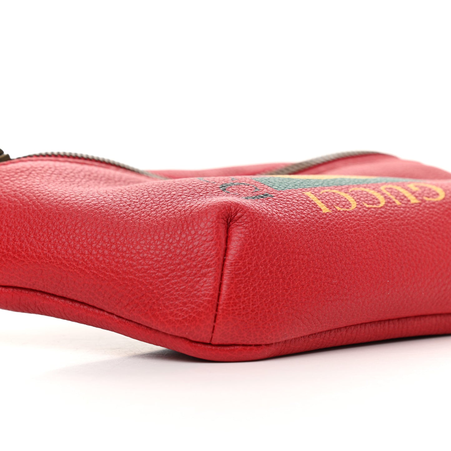 Grained Calfskin Small Logo Belt Bag Hibiscus Red