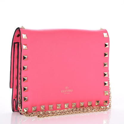 Valentino Garavani Vitello Mini Rockstud Wallet on Chain Pink 4 of 7