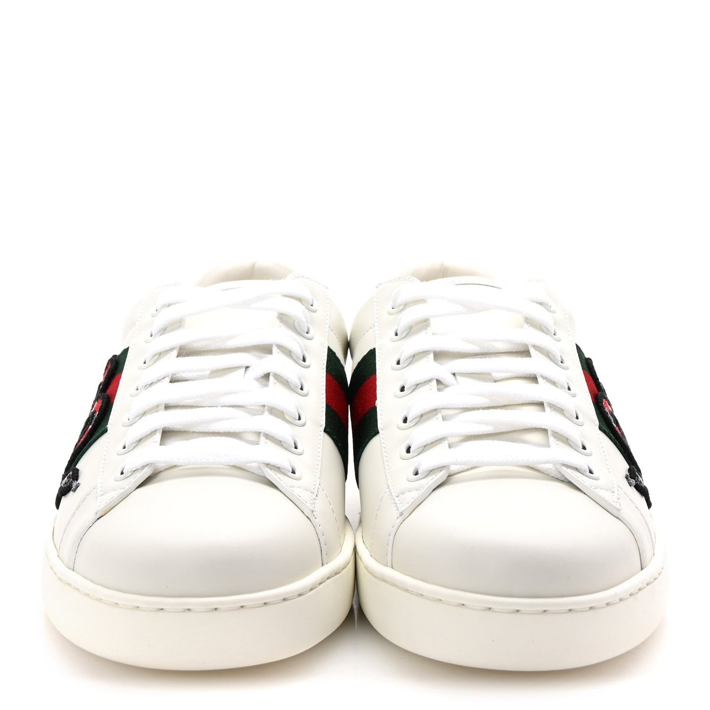 Calfskin Ayers Kingsnake Embroidered Mens Ace Sneakers 8 Green Red
