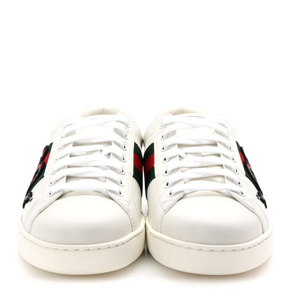 Gucci Calfskin Ayers Kingsnake Embroidered Mens Ace Sneakers 8 Green Red 3 of 7