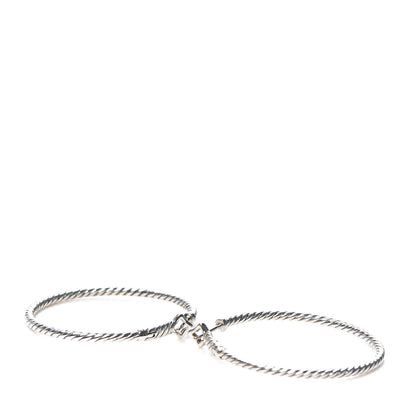 David Yurman Sterling Silver Large Cable Classics Hoop Earrings 3 of 4