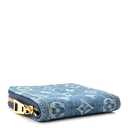 Louis Vuitton Denim Monogram Zippy Coin Purse Blue 4 of 7