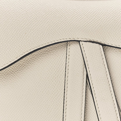 Christian Dior Grained Calfskin Mini Saddle Bag With Strap White 6 of 8