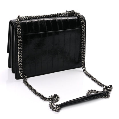 Saint Laurent Glossy Eelskin Medium Monogram Sunset Black 2 of 7