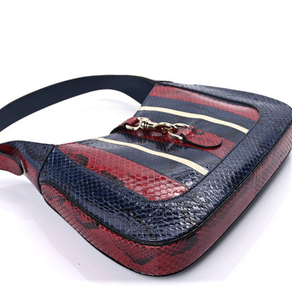 Gucci Snakeskin Web Small Jackie 1961 Hobo Blue 8 of 8