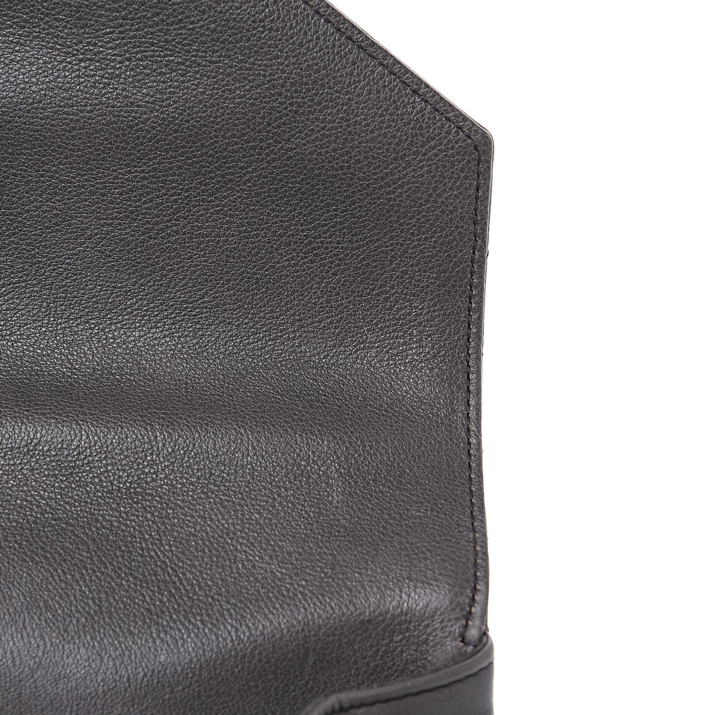 Sheepskin Matelasse Chevron Monogram Medium College Bag Light Coal