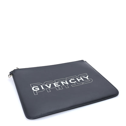 Givenchy Calfskin Paris Print Medium Cosmetic Pouch  Black 4 of 6